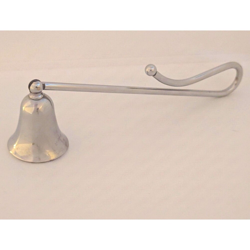 Vintage Partylite Chrome Polished Metal Bell Candle Snuffer Hook Handle